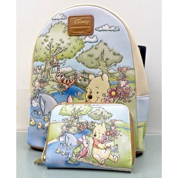 Loungefly Disney Winnie The Pooh Spring Scene Mini Backpack & Wallet Set - Picture 2 of 16